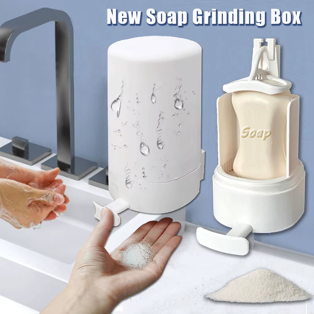 Portable Wall-Mounted Soap Powder Grinder Box, Waterproof, 3-Level, Adjustable, Bathroom, Hand Washing Tool